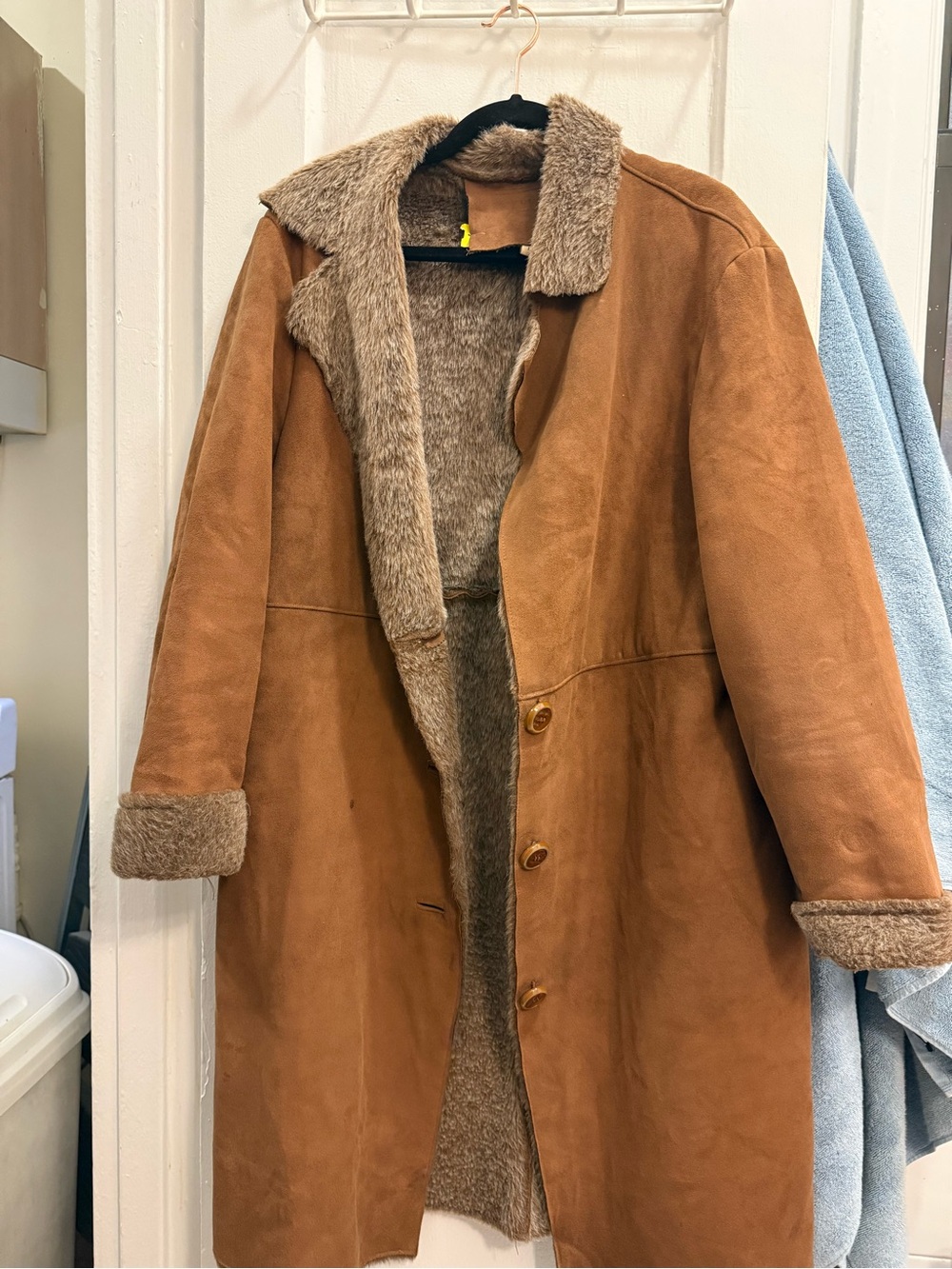 Vintage Guiducci Fine Italian Brown Suede Coat with Real Silver Fox Lining